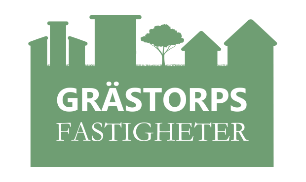 Logotyp för Grästorps fastigheter AB.