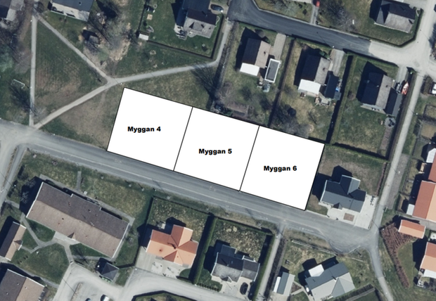 Karta över lediga tomter på Vinbärsvägen.