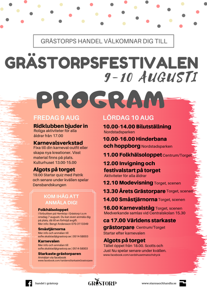 Program Grästorpsfestivalen 2019