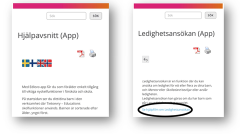 Edlevo - vårdnadshavarappen - Startsida